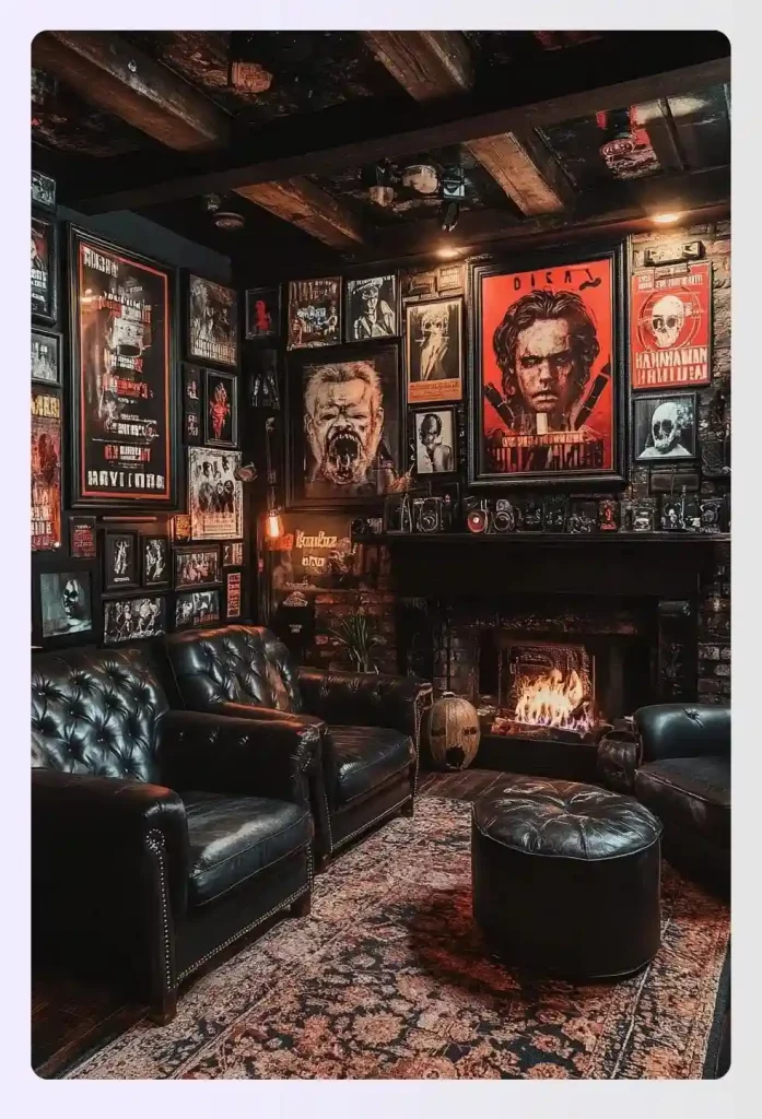 Living room with steampunk interiors