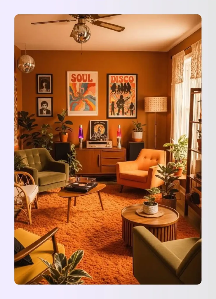 Statement armchair serving as focal point in mid-century modern interior design Statement armchair serving as focal point in mid-century modern interior design