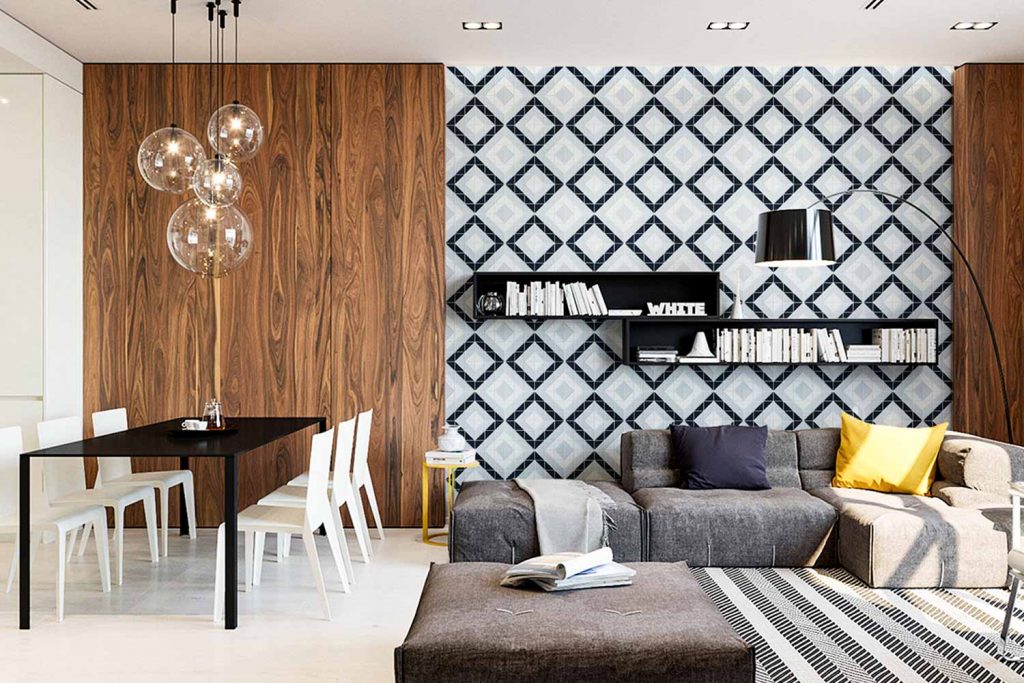 modern interior design geometric patterns