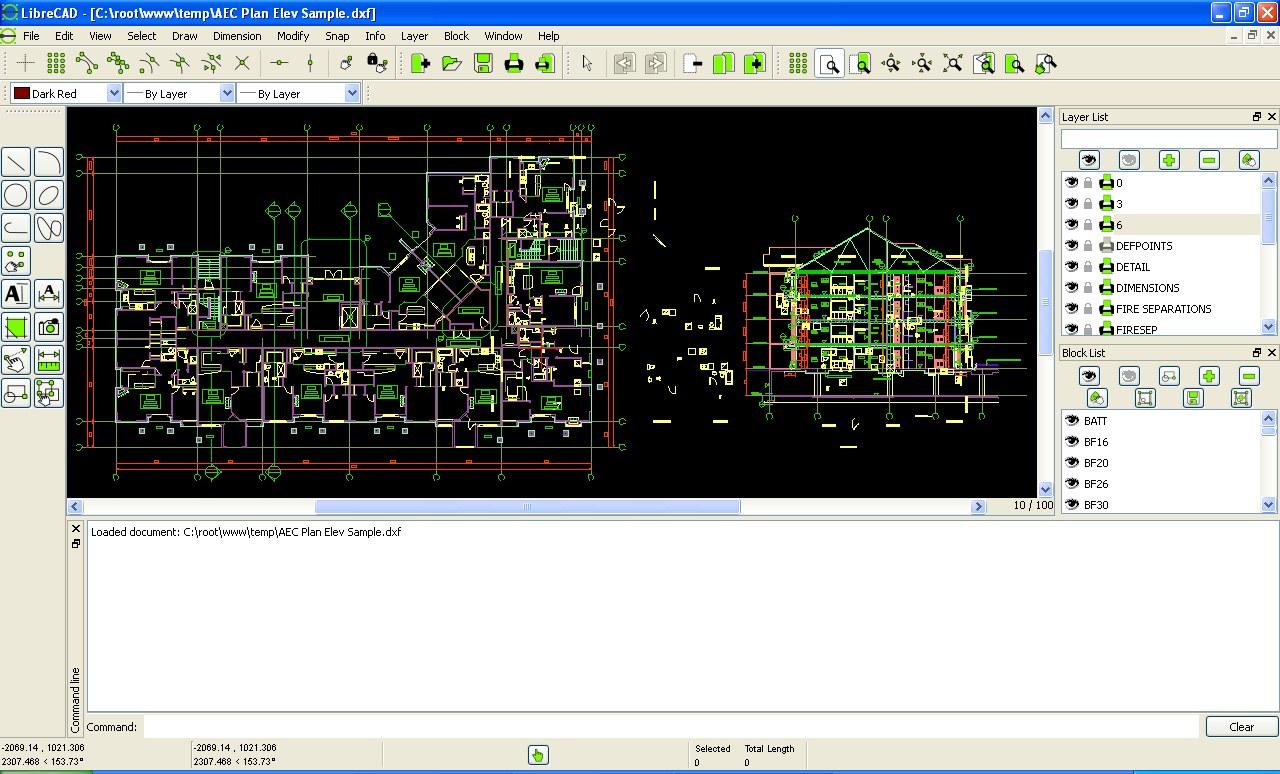 how to list entity in librecad