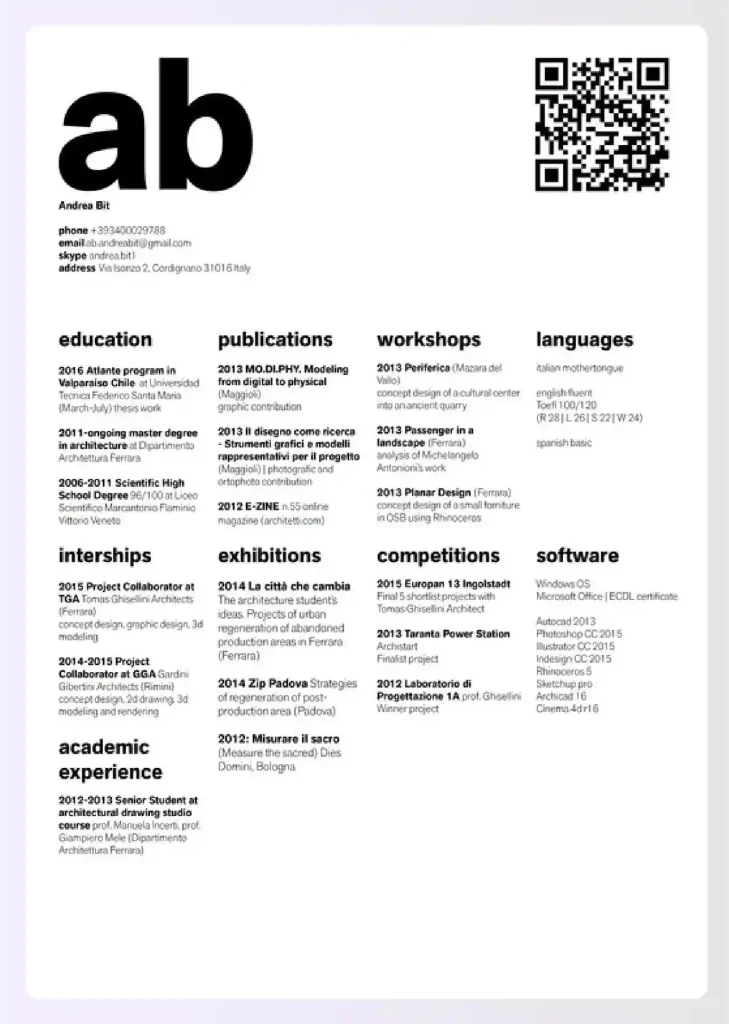 Architecture resume example 9