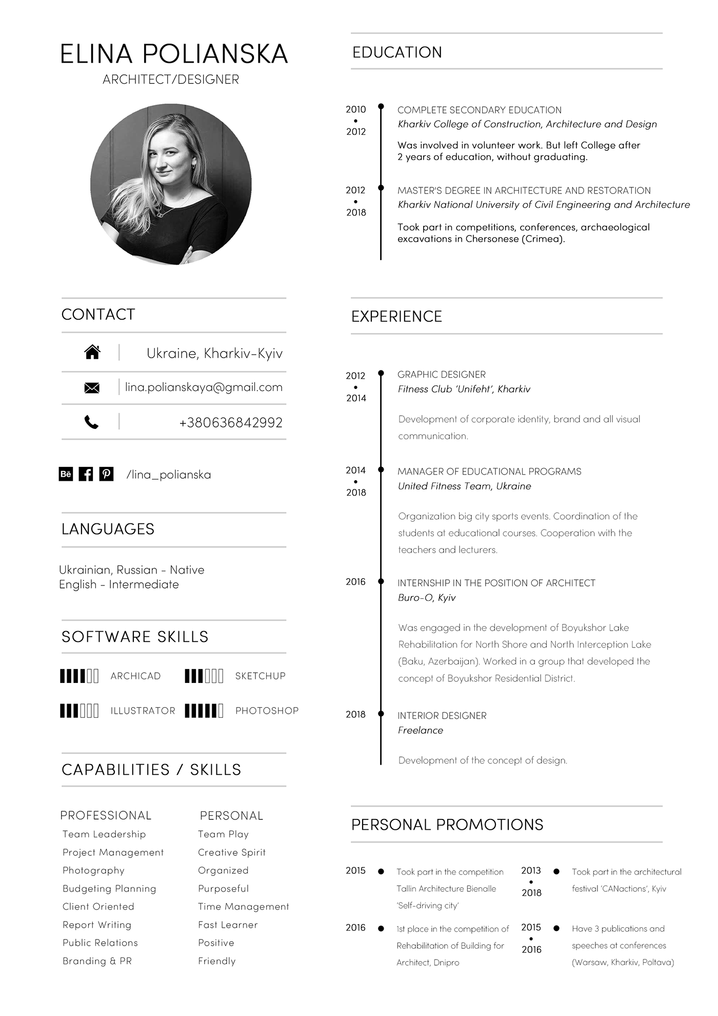 architecture resume sample 1