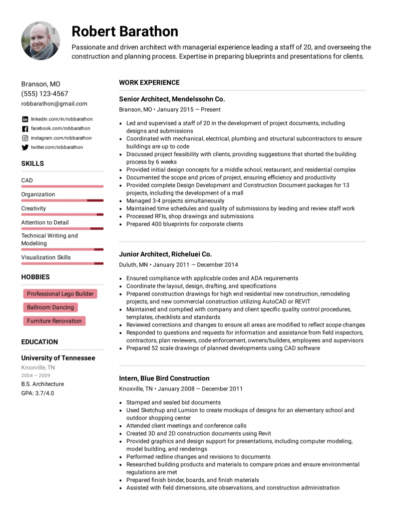 8 Best Tips To Create The Perfect Architecture Resume | Foyr