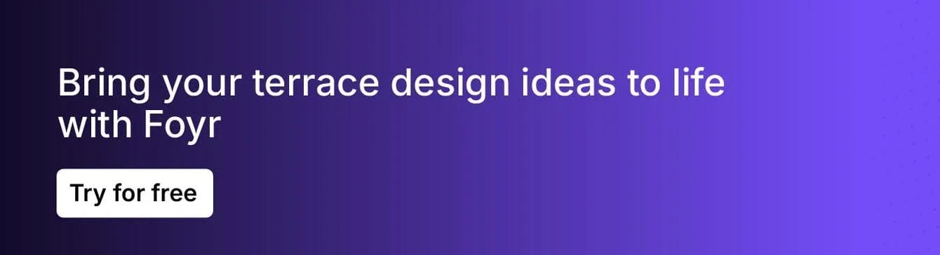 Use Foyr's library of outdoor furniture and decor Use Foyr's library of outdoor furniture and decor