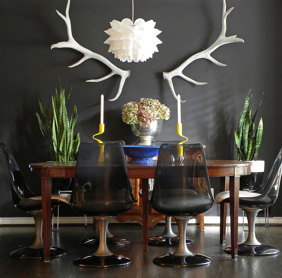 bold decor for modern dining room