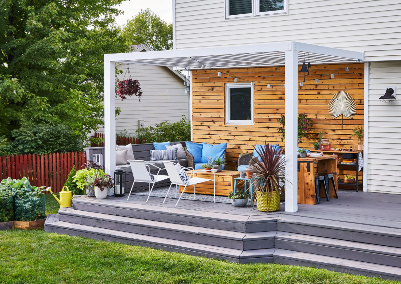 porch design with open sitting area