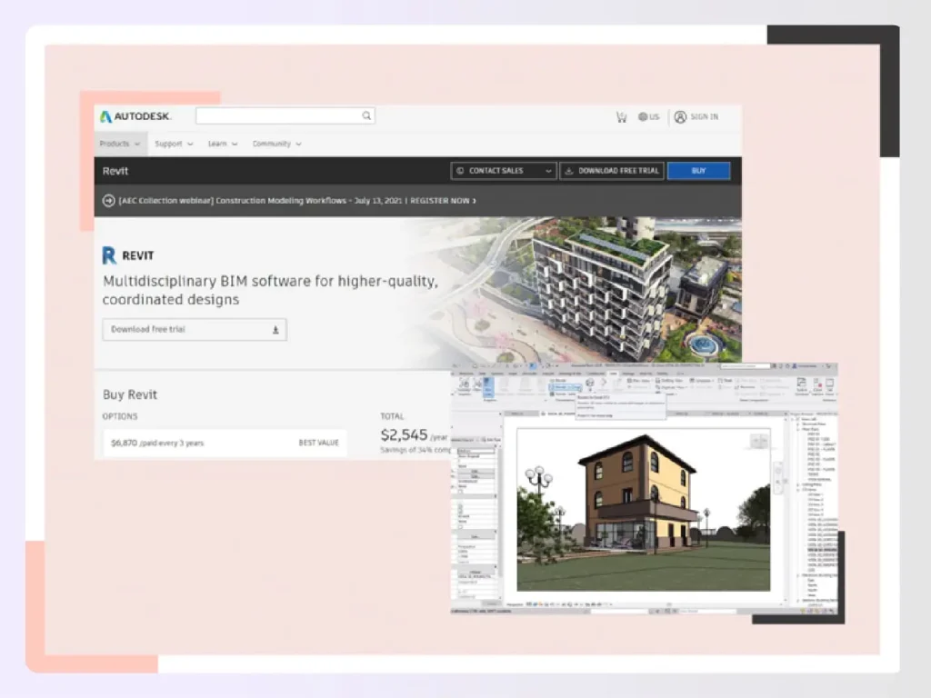 Autodesk Revit BIM software for cloud rendering Autodesk Revit BIM software for cloud rendering