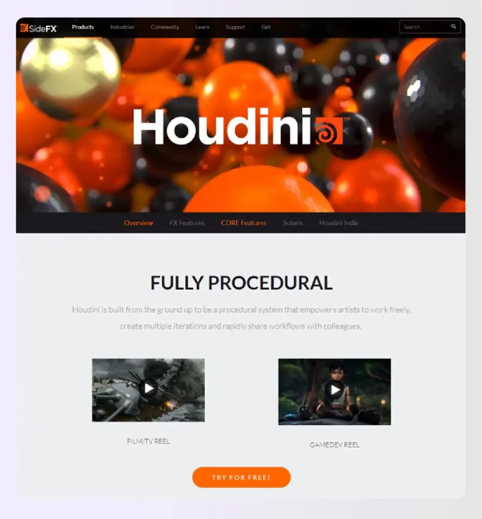 Houdini procedural 3D animation software website Houdini procedural 3D animation software website
