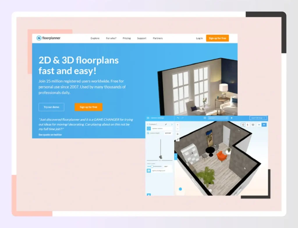 Floorplanner web based design dashboard