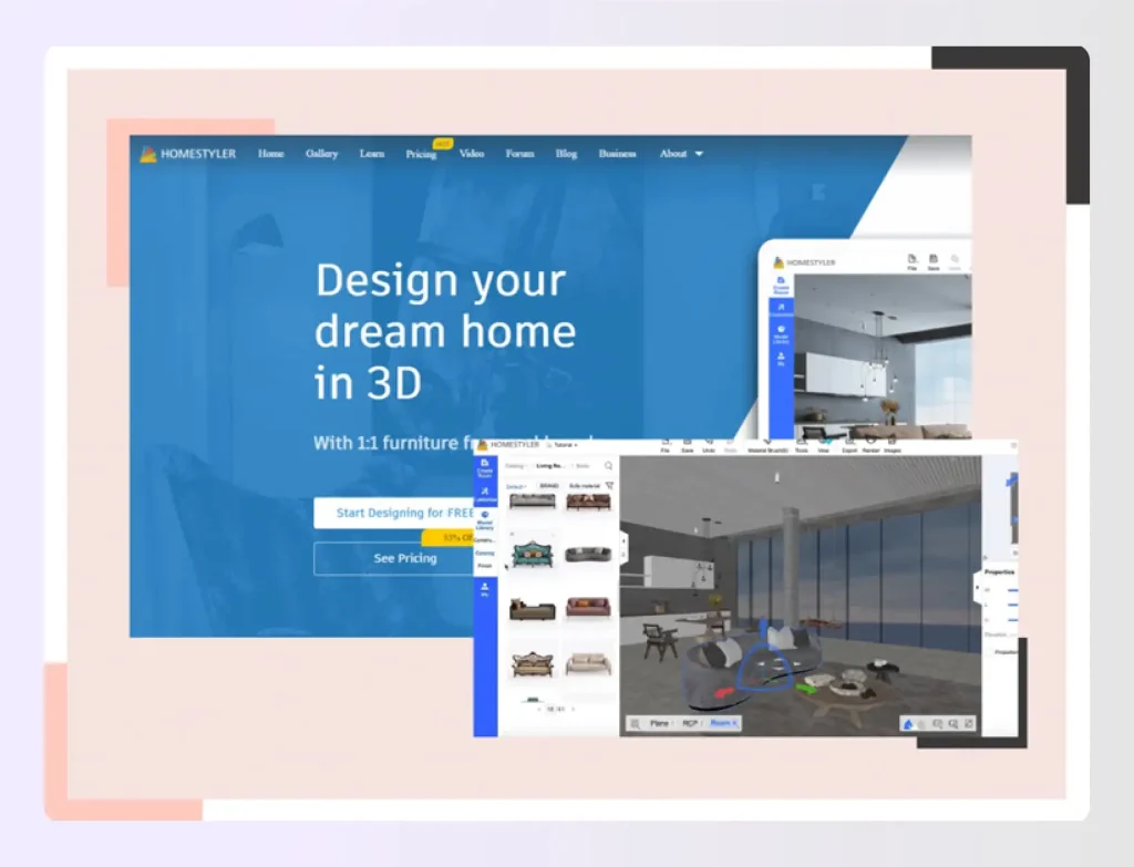 HomeStyler photorealistic 4K rendering output example display