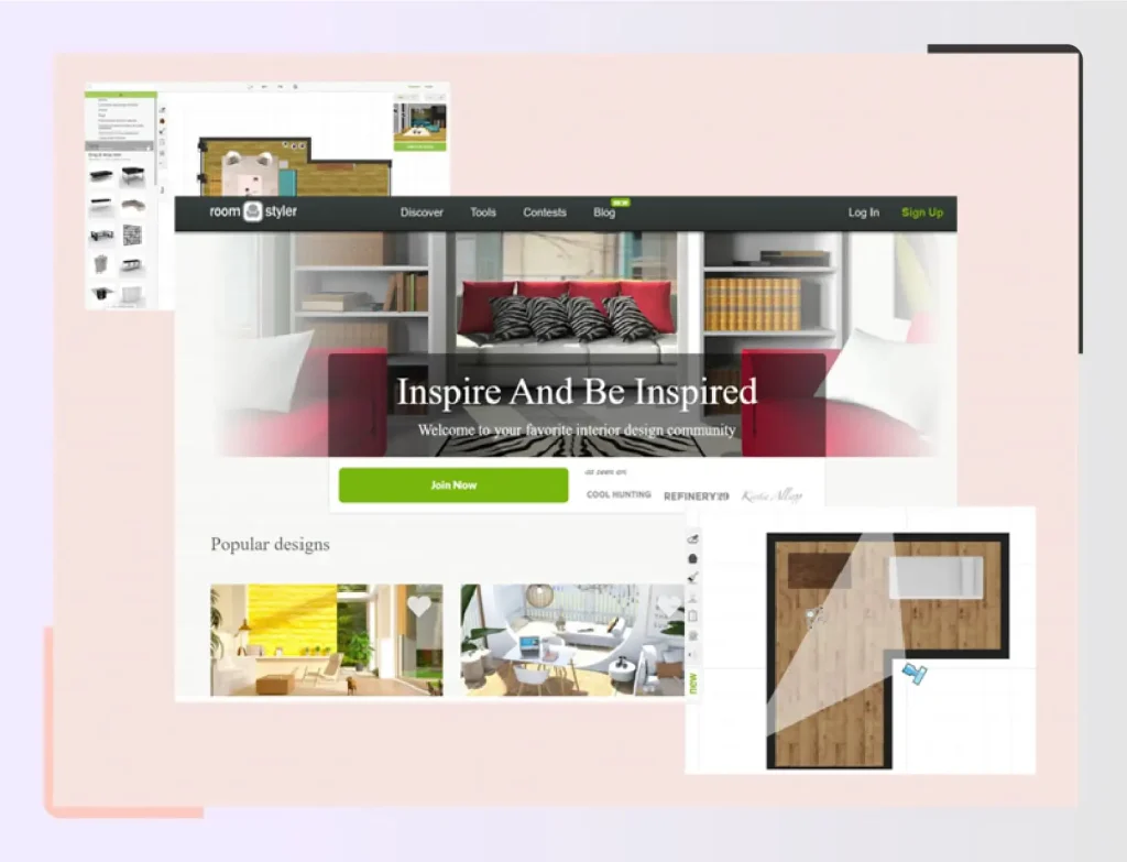 Roomstyler free 3D room planner web interface
