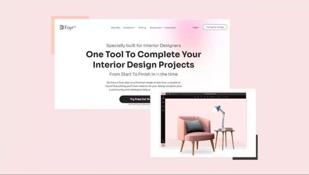 Foyr is a comprehensive interior design tool for professionals.