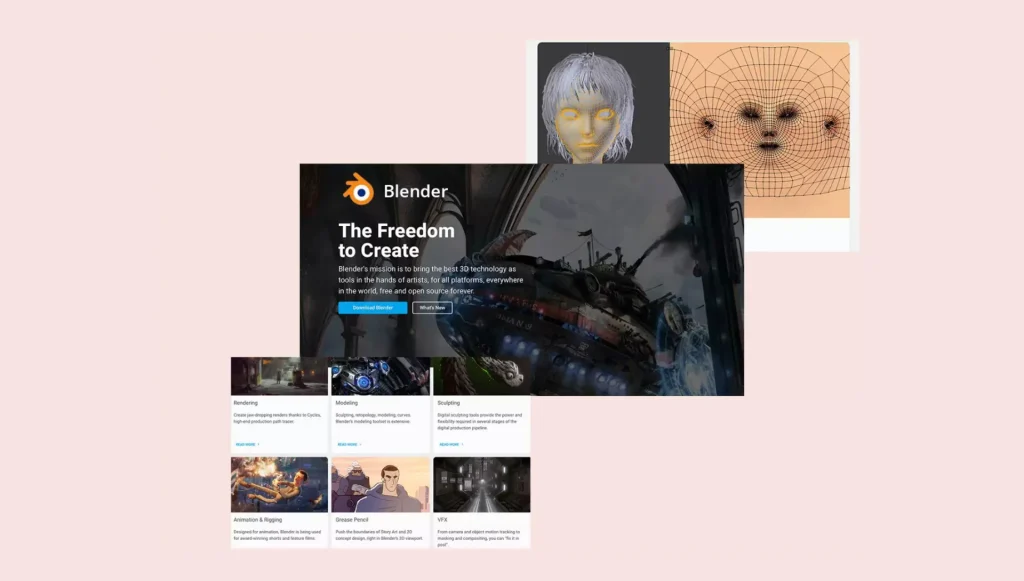 Blender is a free and open-source 3D design creation suite Blender is a free and open-source 3D design creation suite