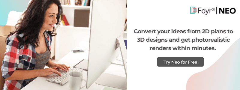 Convert your ideas from 2D plans to 3D designs and fire photorealistic renders within minutes
