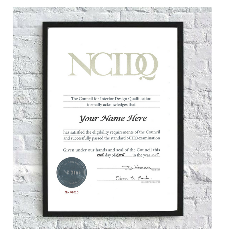 NCIDQ interior design certification