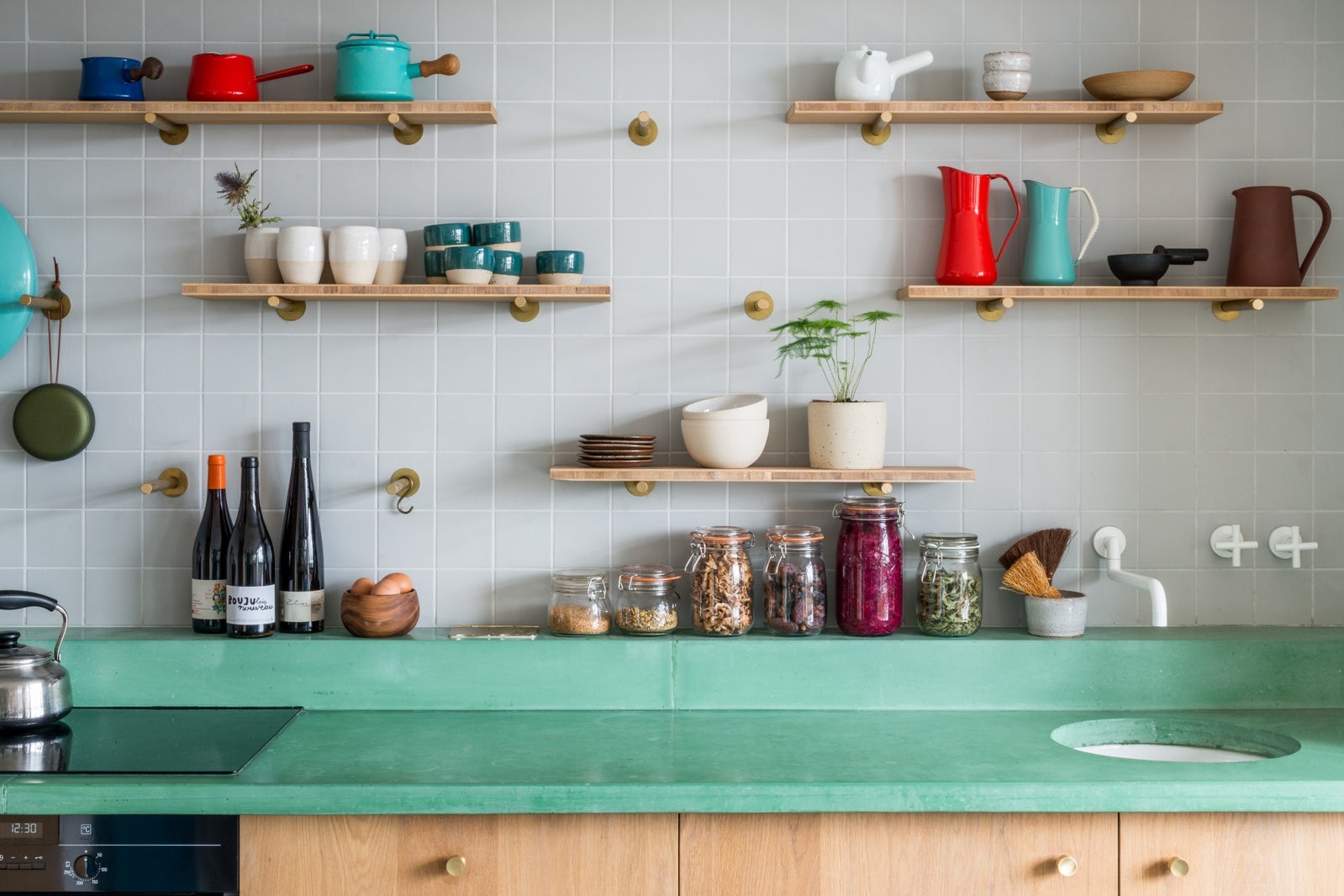 shelving and storage space for kitchen