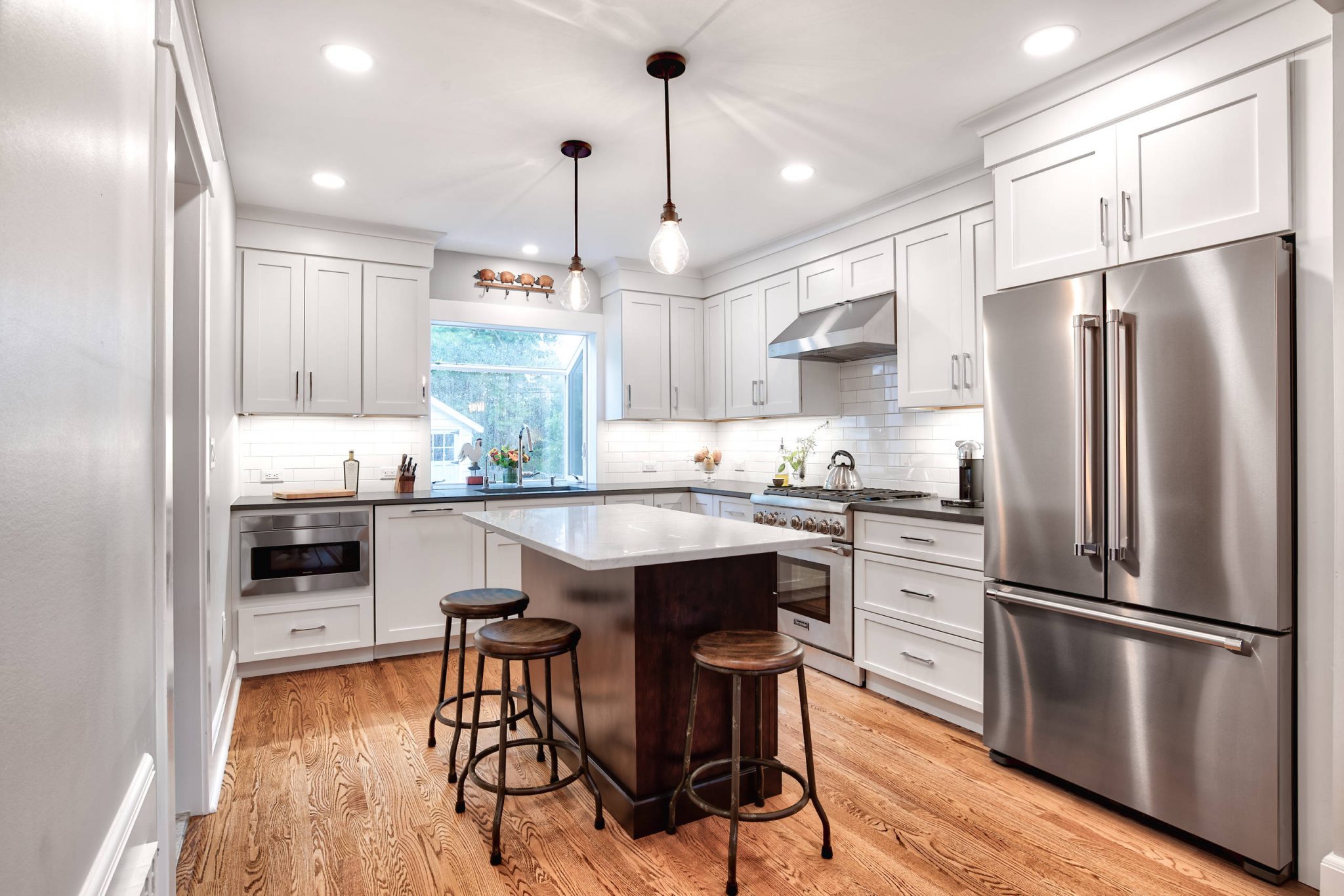 Farmhouse Kitchen Black Stainless Steel Appliances