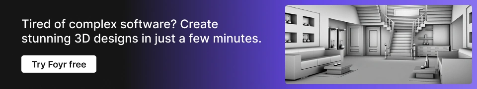 Drag and drop thousands of pre-modeled 3D elements in Foyr