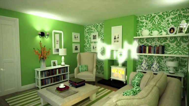 Green Colour Combination For Living Room