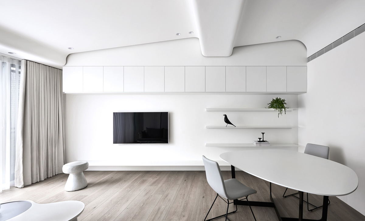 studio apartment floor plan ideas - white color in interior design