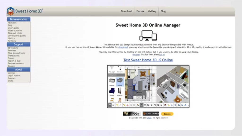 Free 3D home design software view