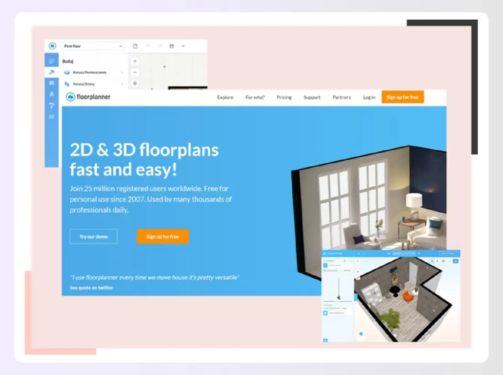 Online floor plan creation tool