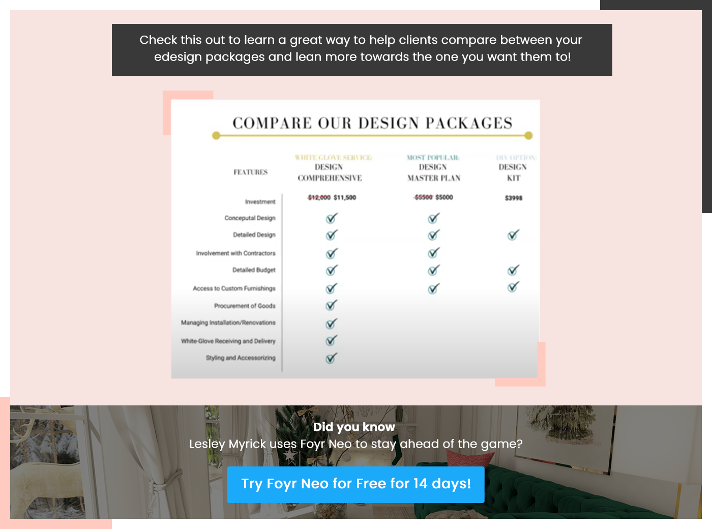 e-design Packages comparison