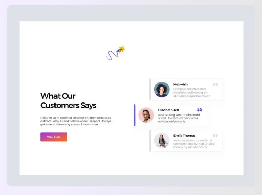 Client testimonial on designer website