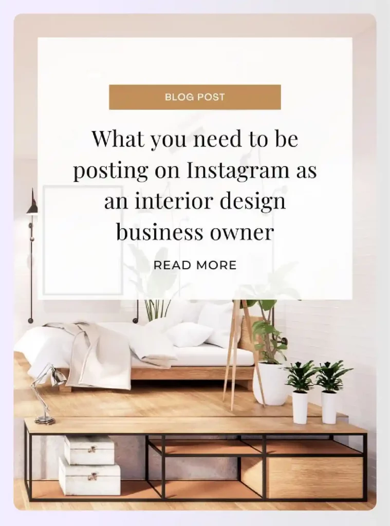 Interior design blog page layout