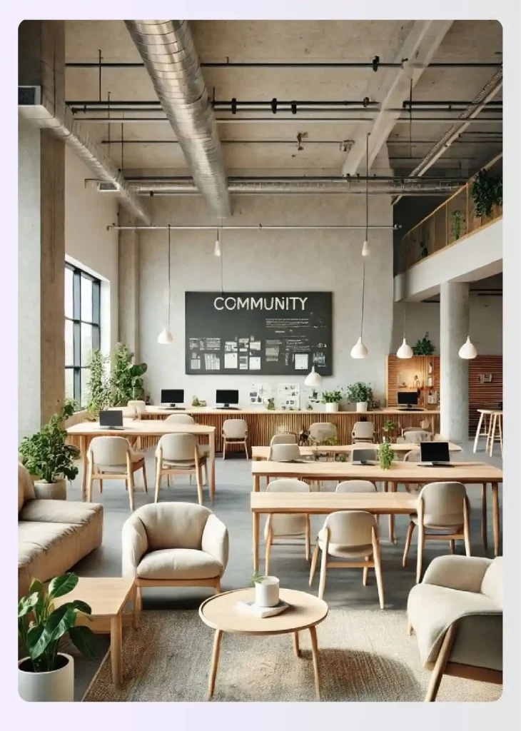 Interior design networking event space