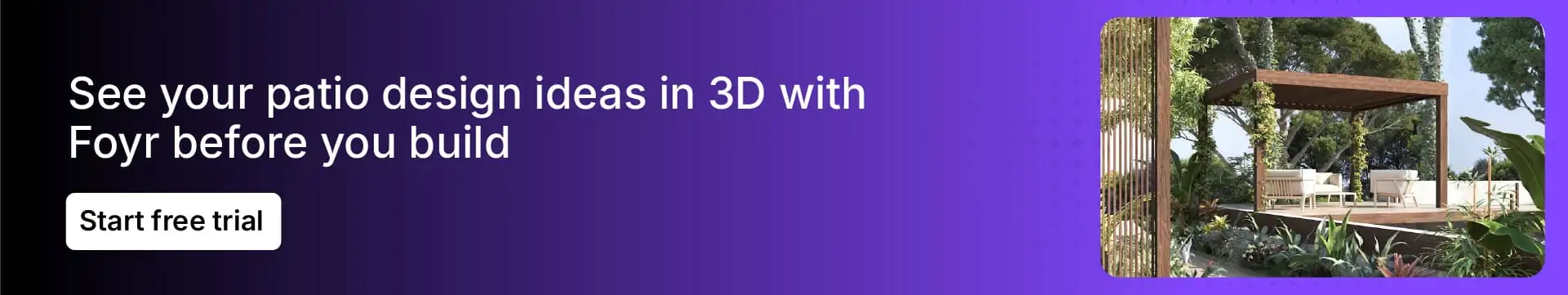 Use Foyr's AI-powered 3D visualization for patio layouts