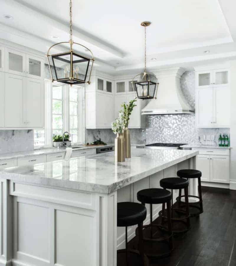 large marble countertop kitchen design