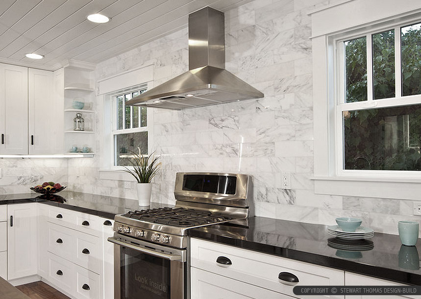 medium sized one wall kitchen design