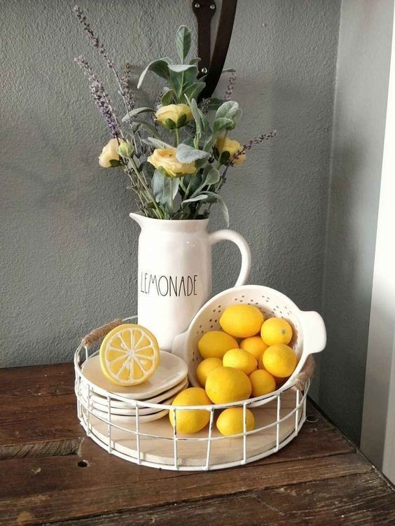 toy lemons for kitche spring decor