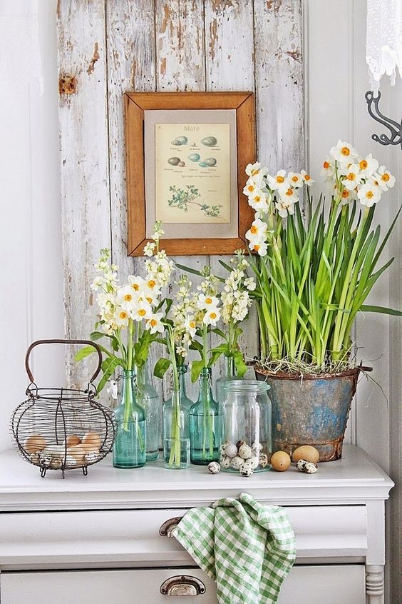 white flowers for kitchen spring decor