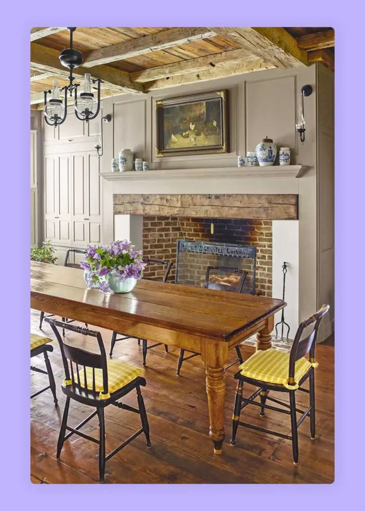 fireplace decor with dining room