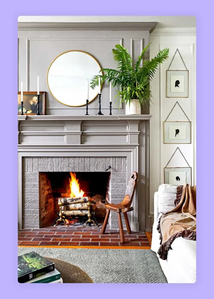 fireplace decor with mirror
