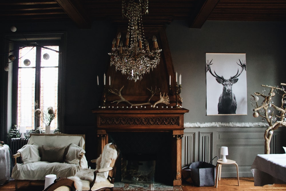 cottagecore interior design - fireplace