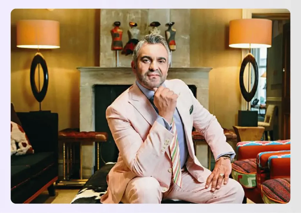 Martyn Lawrence Bullard sitting in a designed space