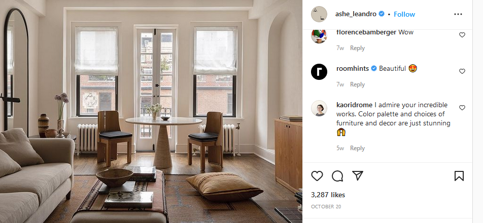 ASHE LEANDRO - interior designer instagram