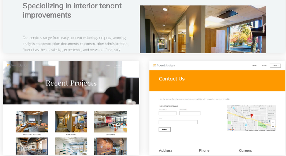 Things Your Interior Design Website Must Have email optin contact page
