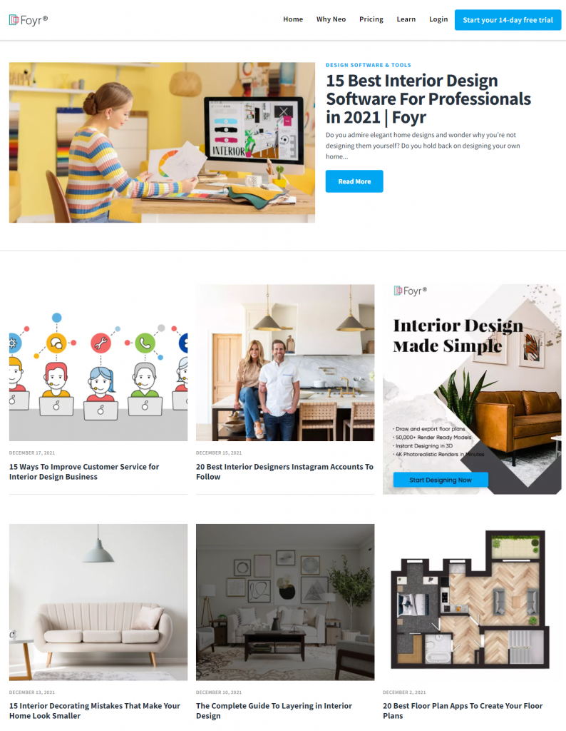 interior design website blog