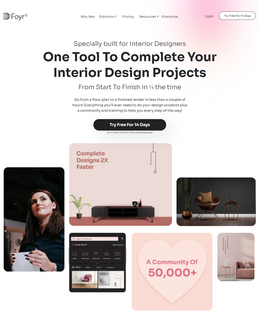 interior design website home page