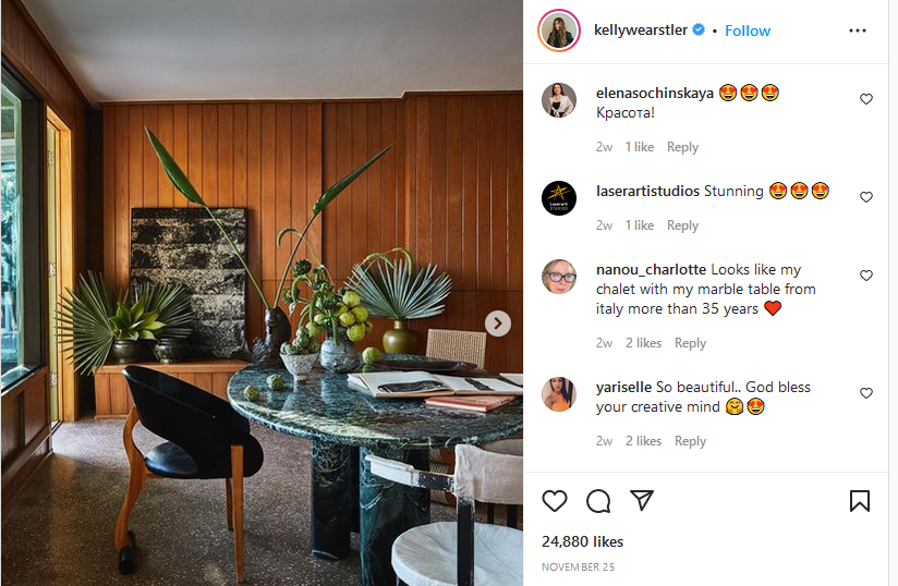 kellywearstler - interior designer instagram