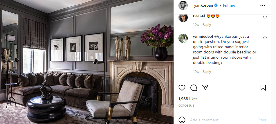 ryan korban - Interior Designer Instagram