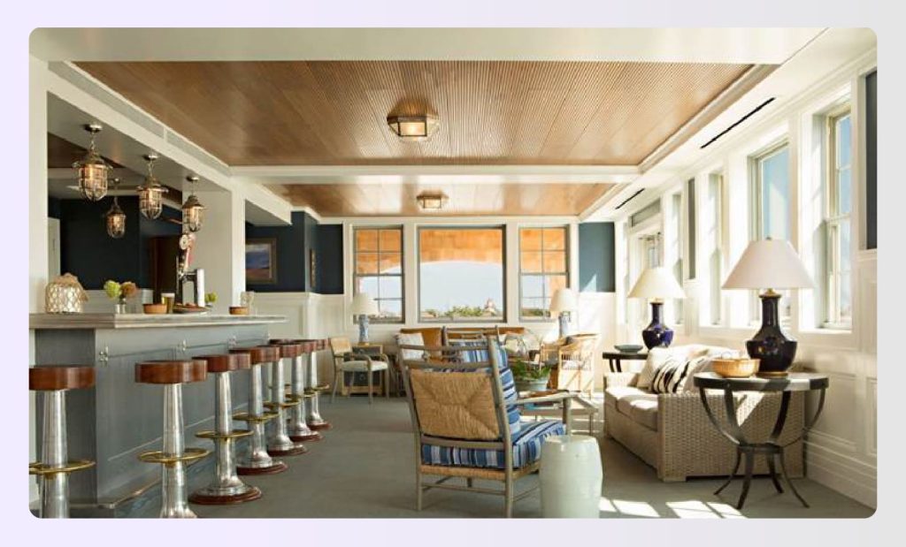 Luxury hotel lobby interior design with warm lighting