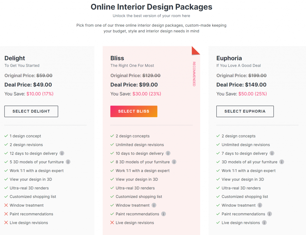 interior design fees structure example