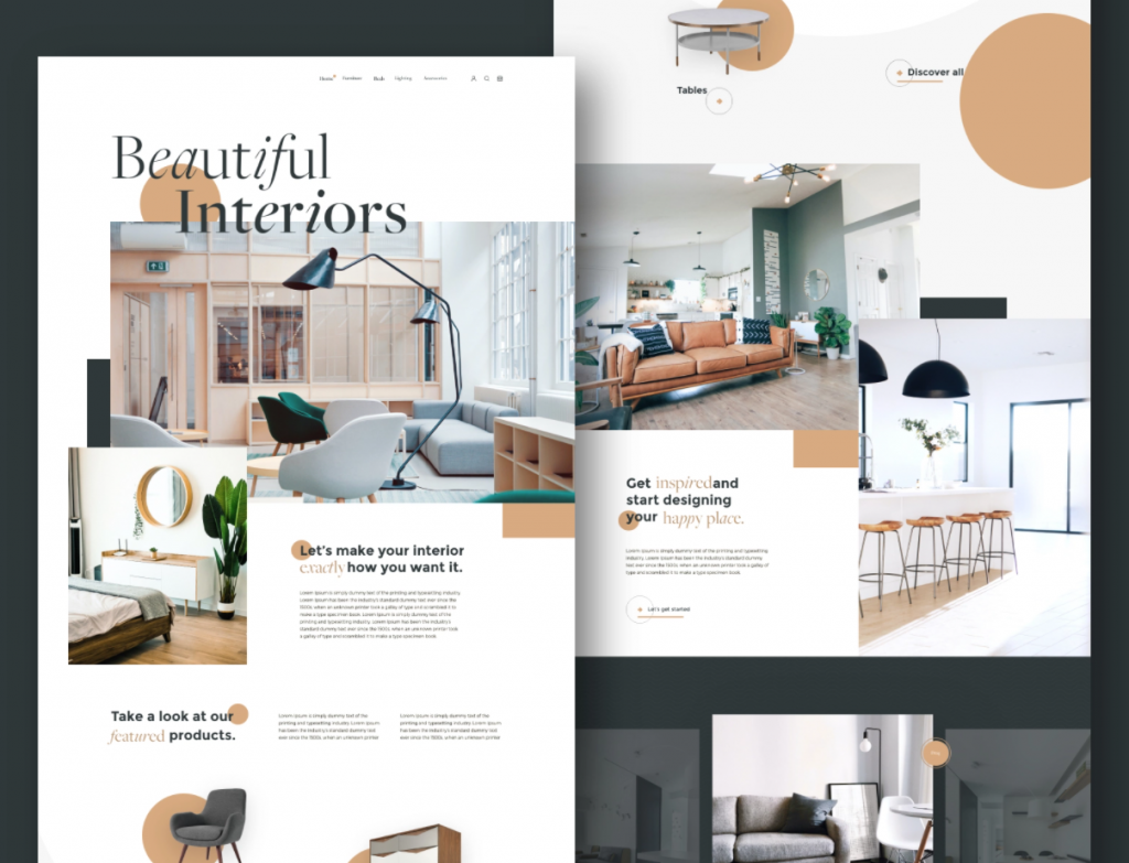 interior design ecommerce website for passive income