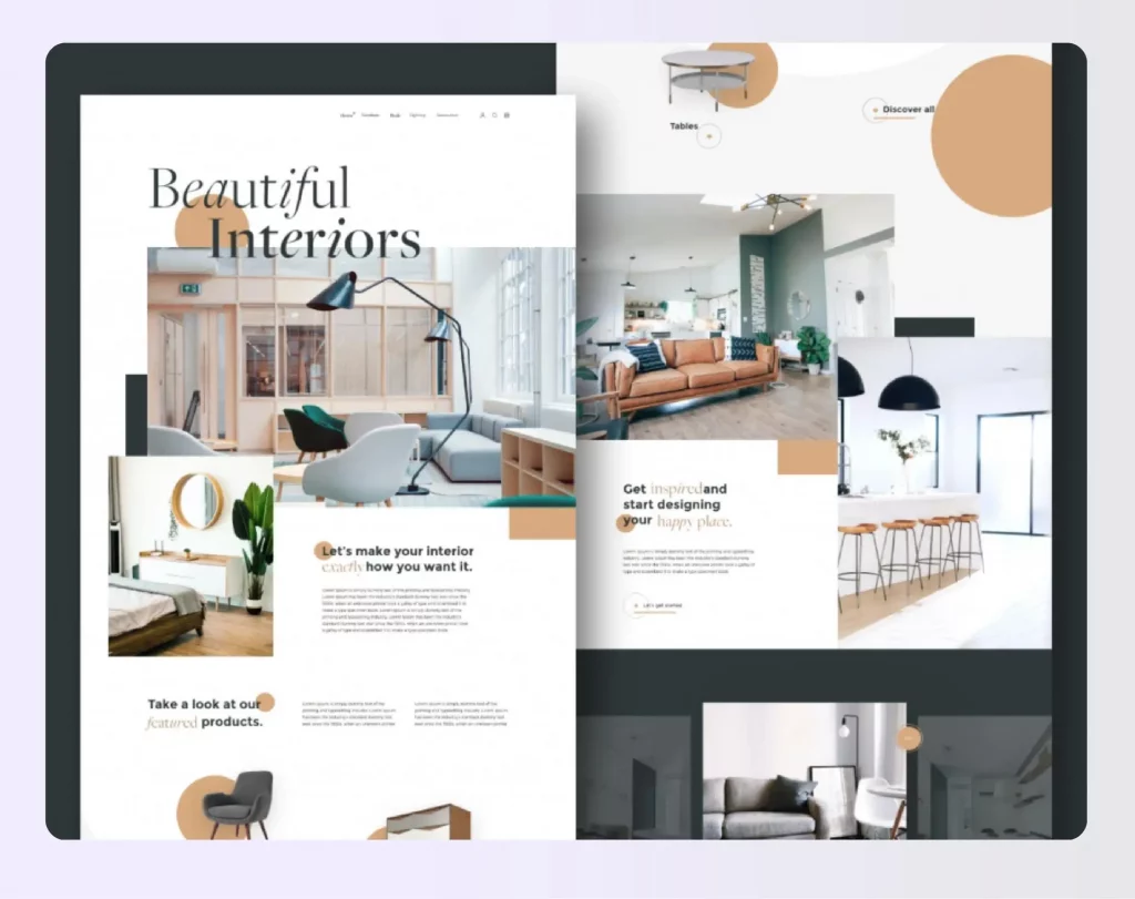 interior design ecommerce website for passive income