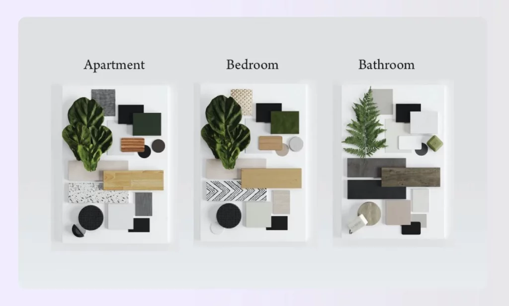 mood board for interior design - passive income